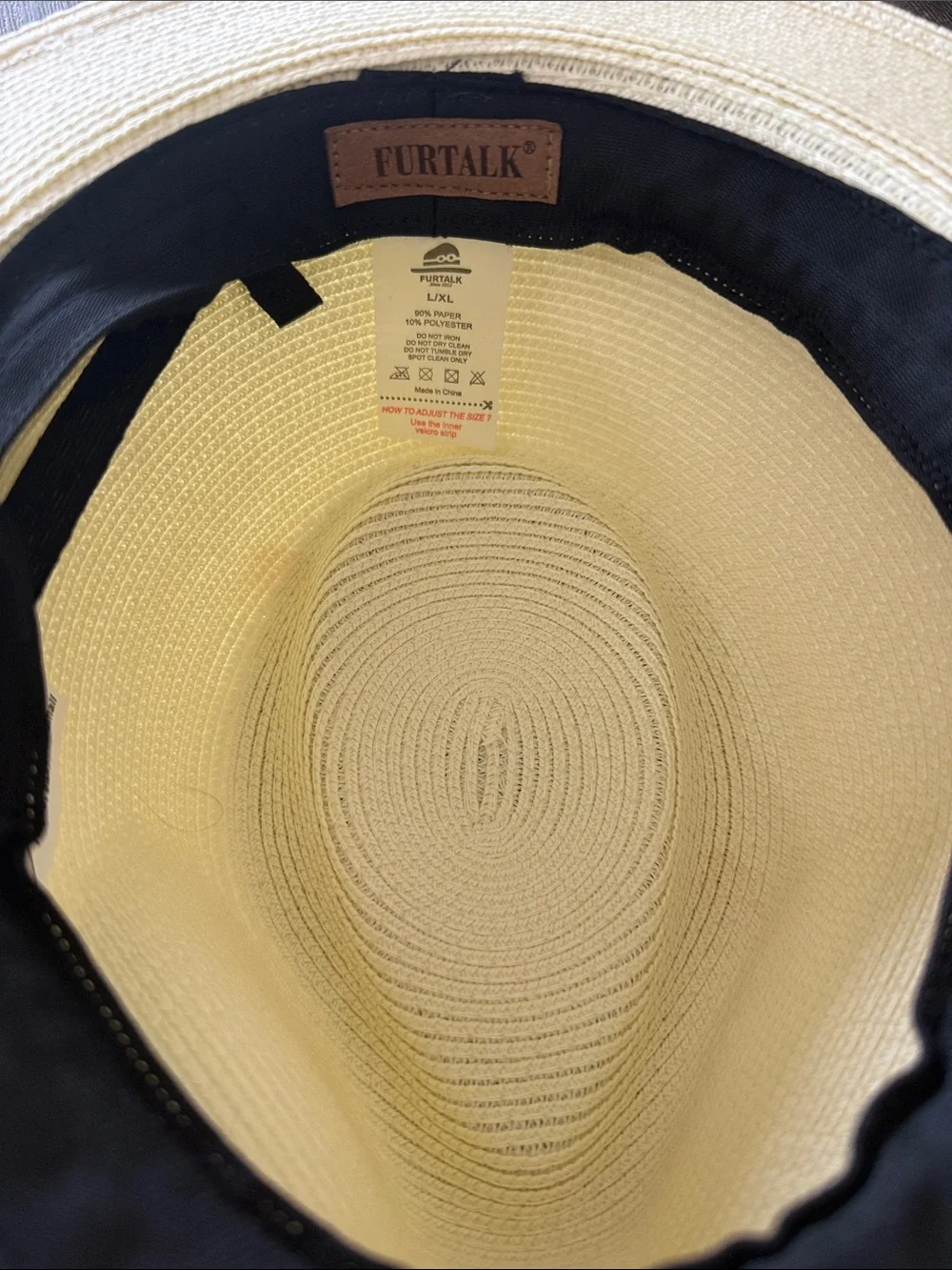 Furtalk Cream Straw Fedora with Brown Braided Band